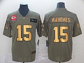Nike Chiefs 15 Patrick Mahomes 2019 Olive Gold Salute To Service Limited Jersey,baseball caps,new era cap wholesale,wholesale hats